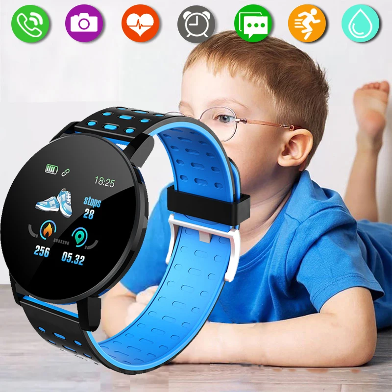 Smartwatch Digital Watches For Kid Boy - 子供のスポーツスマートウォッチ LED デジタル時計防水スマートウォッチ子供心拍数モニターフィットネストラッカー腕時計男の子女の子