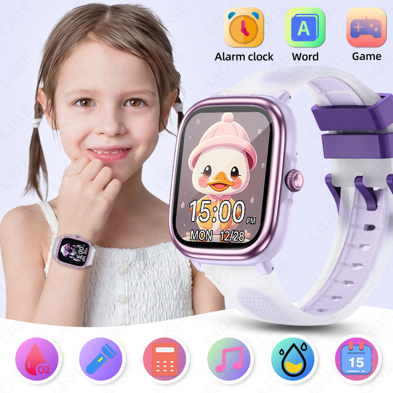 Kids Watches Not Smartwatch - LIGE キッズスマートウォッチ 1.83 インチ心拍数睡眠モニタースポーツスマートウォッチ音楽ゲーム目覚まし時計子供用腕時計男の子女の子ギフト