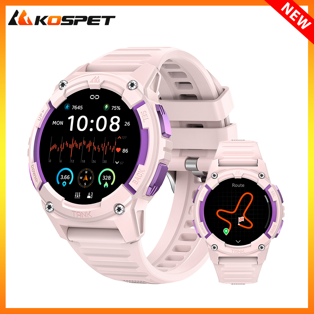 Smartwatch Watches For Women With Gps - Kospet-GPS,高度計,気圧計,コンパス,Bluetooth通話,Amoled,ip69kを備えた女性用デジタルスマートウォッチ