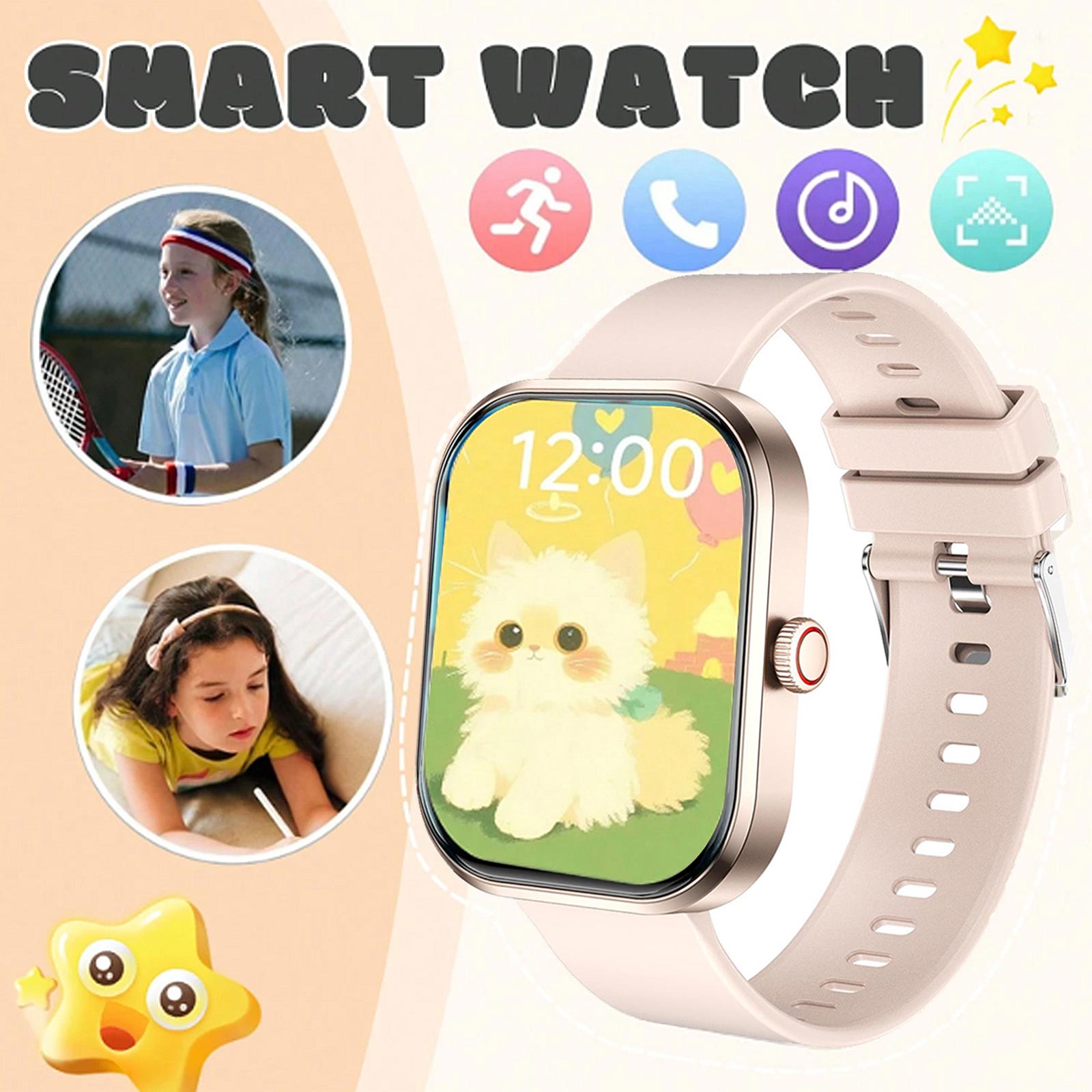 Kids Watches Not Smartwatch - 大切な思い出を保存する子供用スマートウォッチ - ワイヤレス通話、音楽、カスタム壁紙、フォトアルバム、座りがちな生活習慣のリマインダー