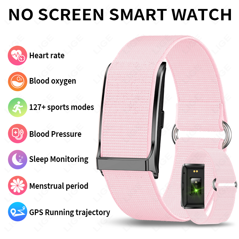 Smartwatch Digital Watches For Women - Lige-男性と女性のためのフィットネススマートウォッチ、スポーツバンド、心拍数、血圧モニター、防水、多機能時計