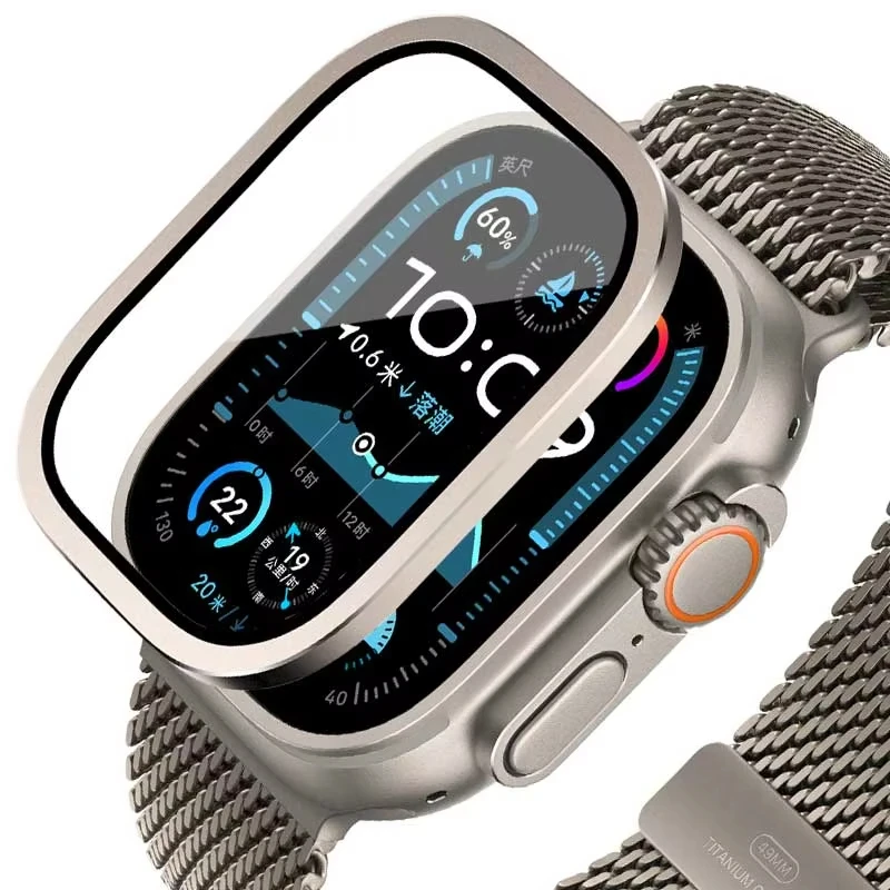 Smartwatch Watches Gift For Women - Apple Watch Ultra 49mm 用強化ガラス チタンメタルフレーム