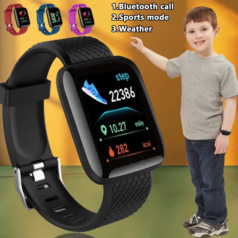 Smartwatch Watches For Children - 2024 新多機能スマートウォッチ子供男性女性メッセージリマインド音楽制御スポーツステップカロリー 116 スマートウォッチ目覚まし時計