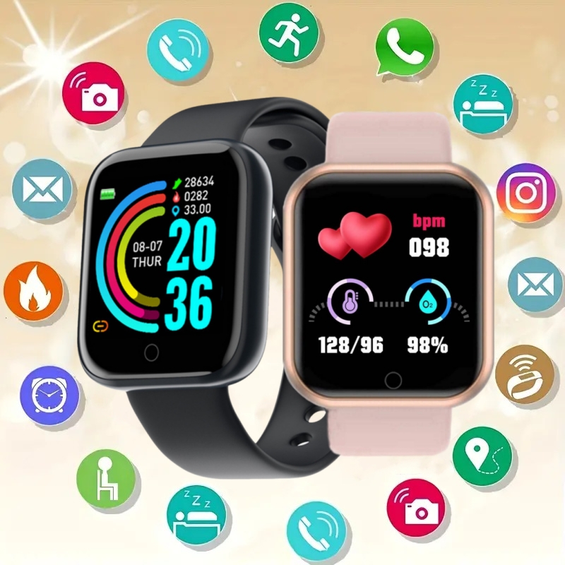 Watch Smart Y68 - 男性腕時計電子フィットネスブレスレットスマートウォッチスマートウォッチ Y68 D20 睡眠モニターギフト IOS Android