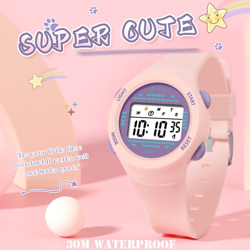 Smartwatch Digital Watches For Kid Boy - 子供用電子時計,ピンク,多機能,デジタル,子供用スマート腕時計,学校用,男の子と女の子用,ギフト,キュート,30m