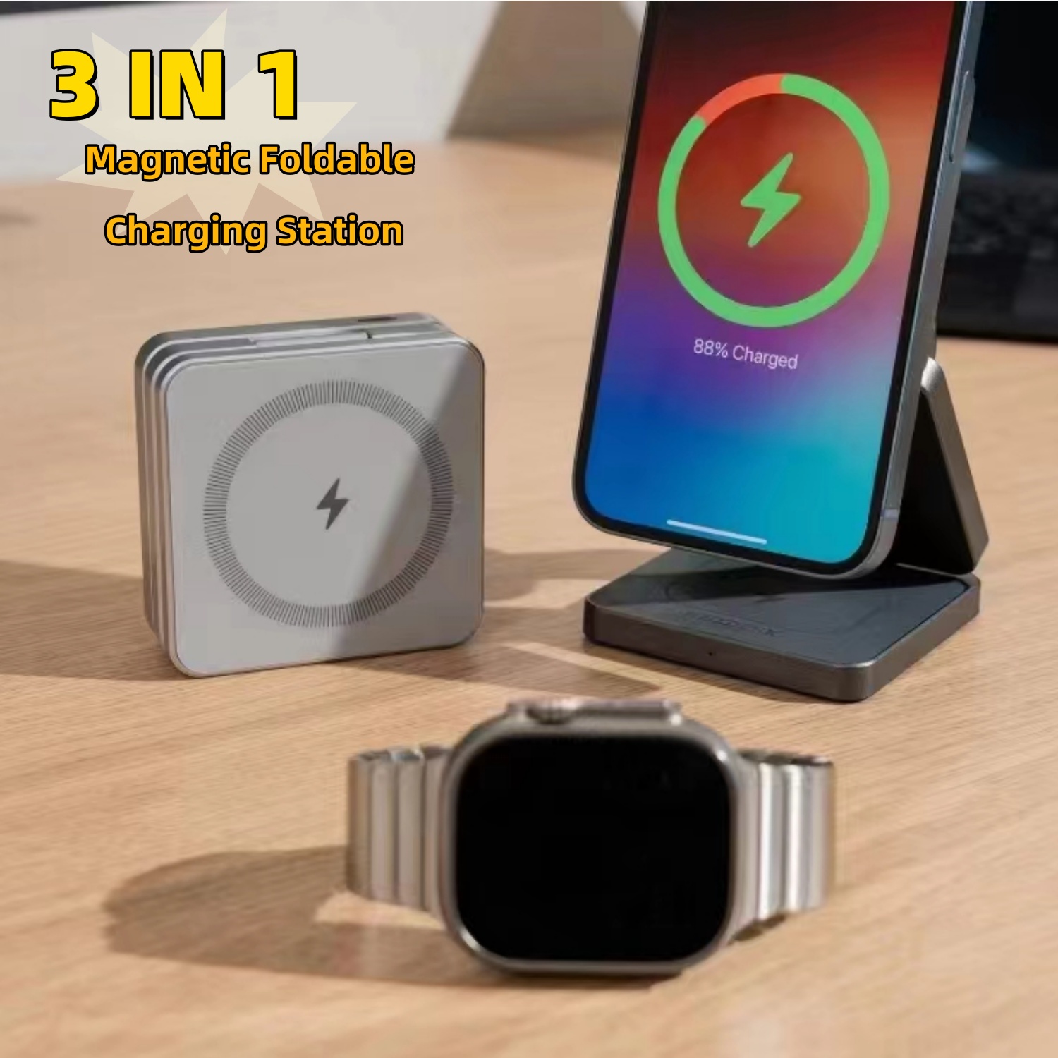 Watch 7 Smartwatch Iphone - 折りたたみ式磁気充電ステーション,クイックドック,iphone 12, 13, 14, 15, Apple