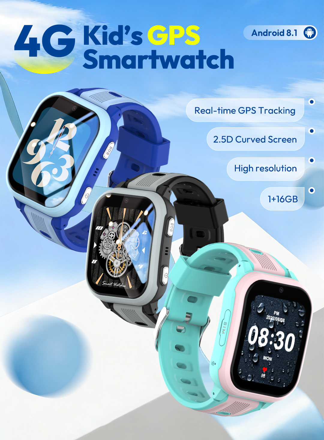 Smartwatch Phone Watches - KT41スマートウォッチ - 4G対応子供用腕時計 - 高解像度スクリーン -