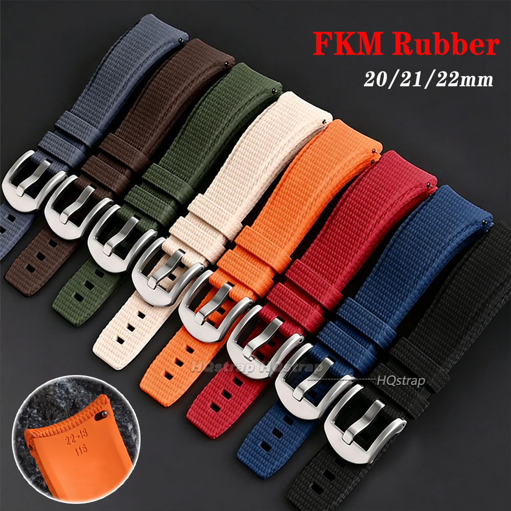 Watches Rolex Smartwatch - FKMラバー時計ストラップ 20mm 21mm 22mm セイコー ロレックス対応