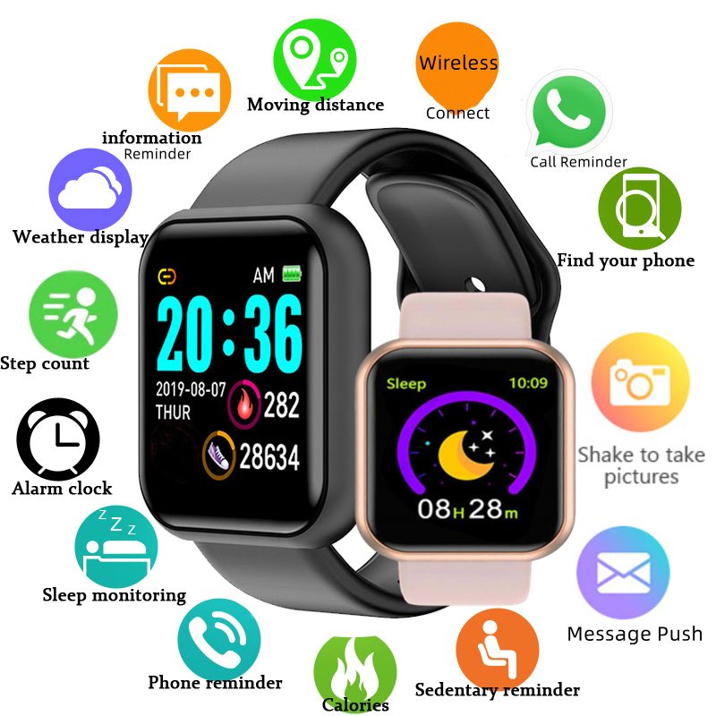 マルチカラースマートウォッチ子供のための少年少女ファッション - Watch Smart Y68 のレビューと価格