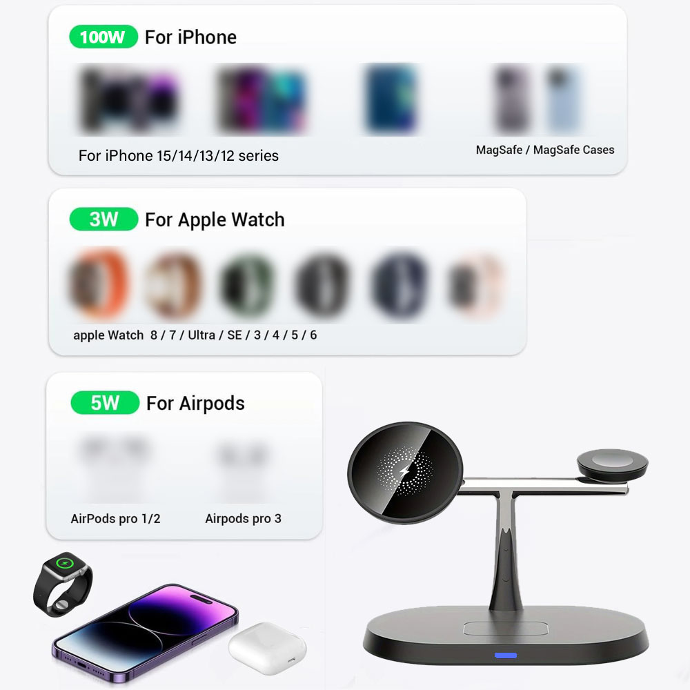3 in 1 マグネット式ワイヤレス充電スタンド（MacSa - Smartwatch Apple Watch のレビューと価格
