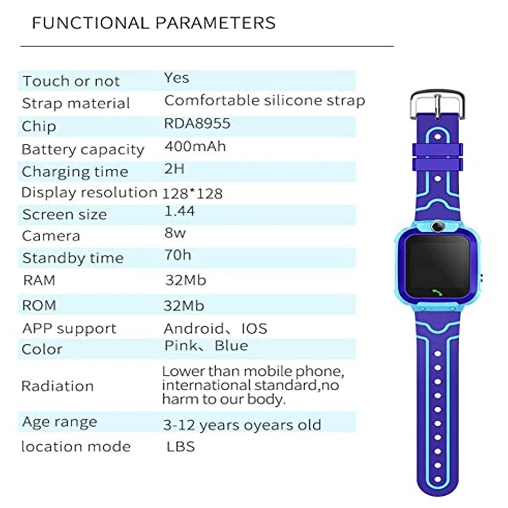 防水 Q12 4G 子供用スマートウォッチ、位置情報システム - Smartwatch Phone Watches のレビューと価格