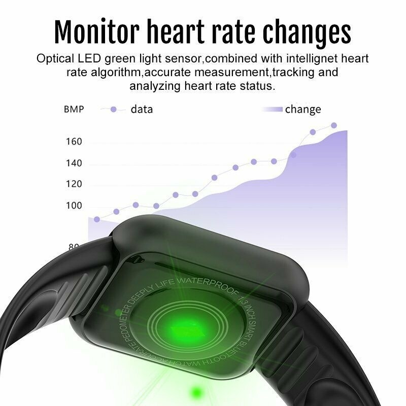 Y68 スマートウォッチ男性女性心拍数酸素血圧モニタリング多 - Watch Smart Y68 のレビューと価格