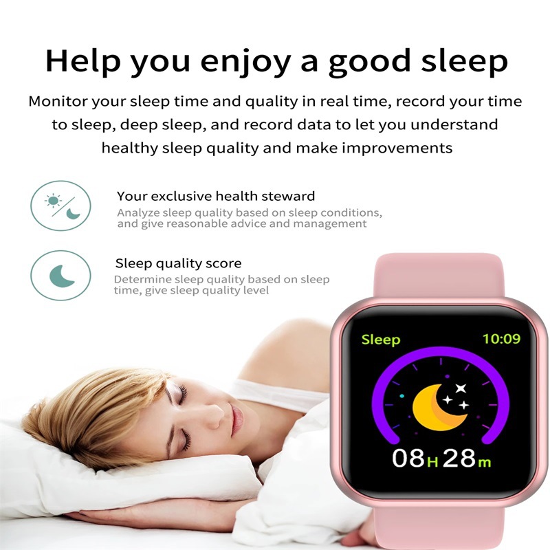 Y68 スマートウォッチ男性女性心拍数酸素血圧モニタリング多 - Watch Smart Y68 のレビューと価格