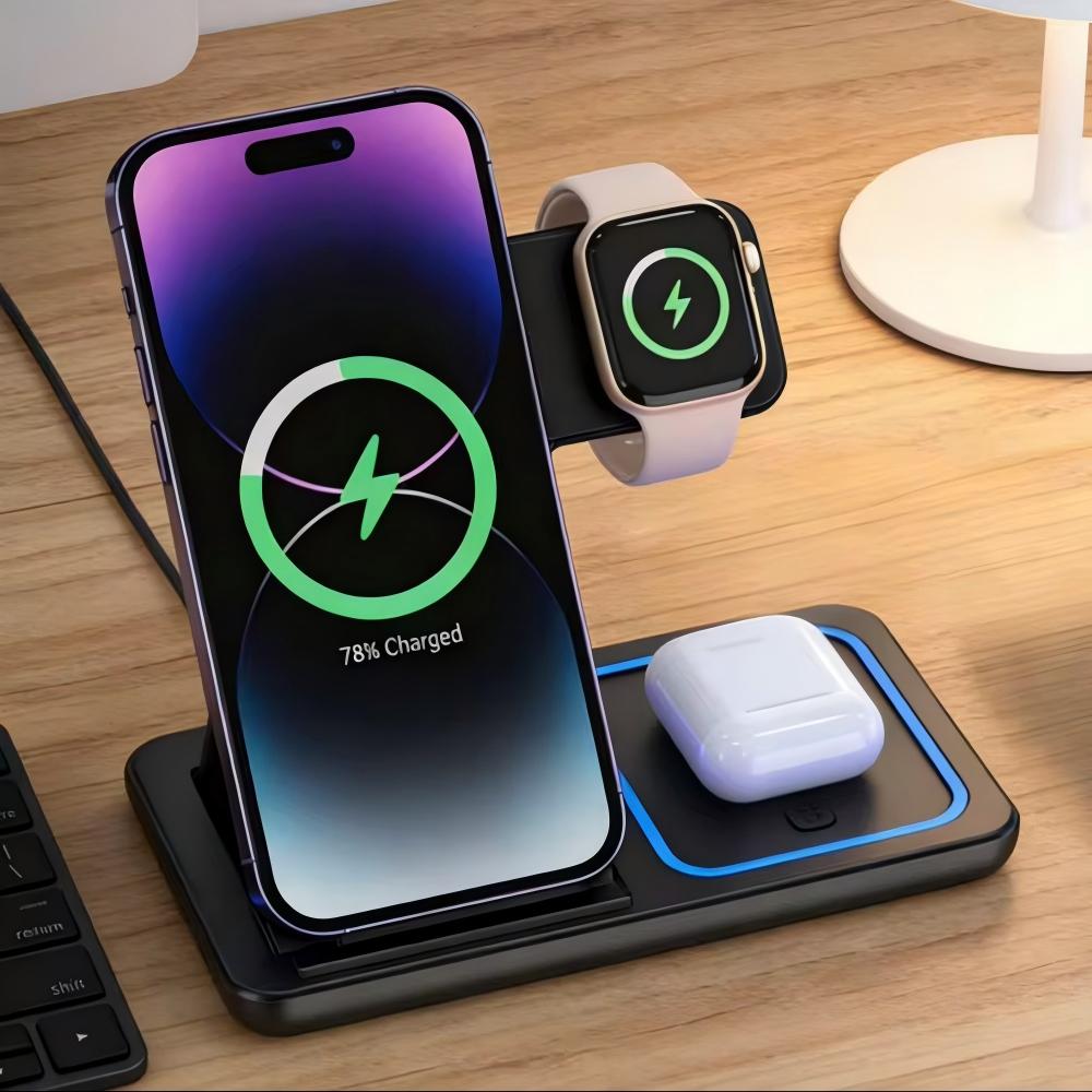 高速ワイヤレス充電器 充電ステーション 折りたたみ式スタンド - Watch 7 Smartwatch Iphone のレビューと価格
