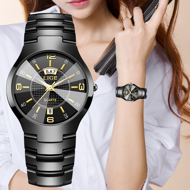 LIGE ファッションエレガントな女性の腕時計高級セラミック - Luxury Ceramic Watch のレビューと価格