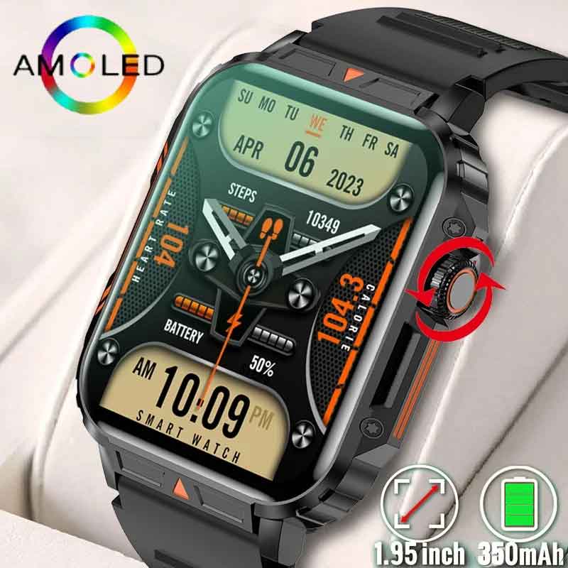 男性用のAmoledミリタリースポーツウォッチ,Androi - Smartwatch Military Watches For Men のレビューと価格