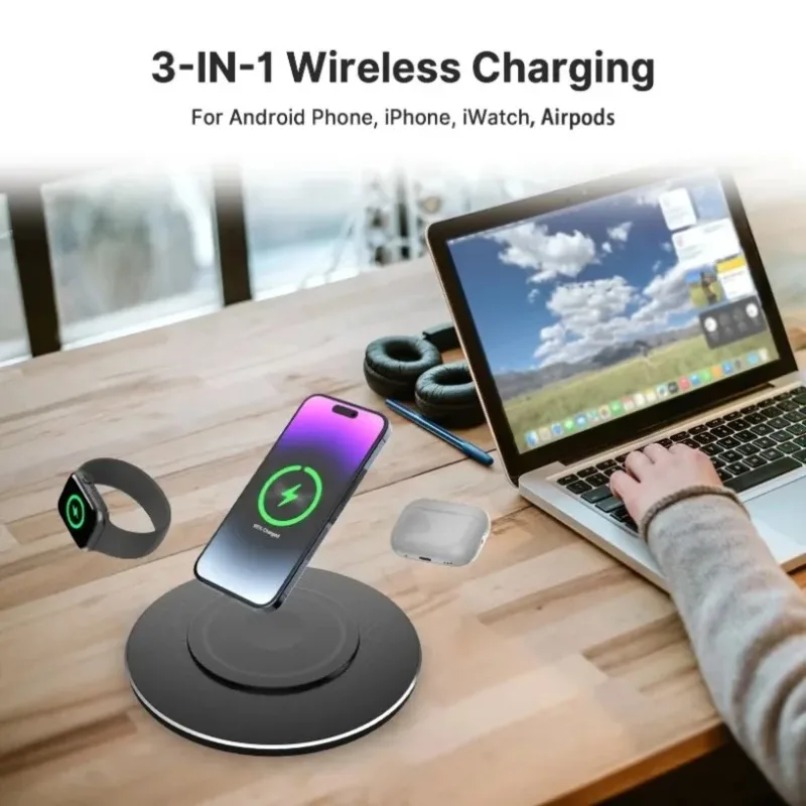 ユニバーサル3in1ワイヤレス充電パッド、スマホ・腕時計・イ - Smartwatch Phone Watches のレビューと価格
