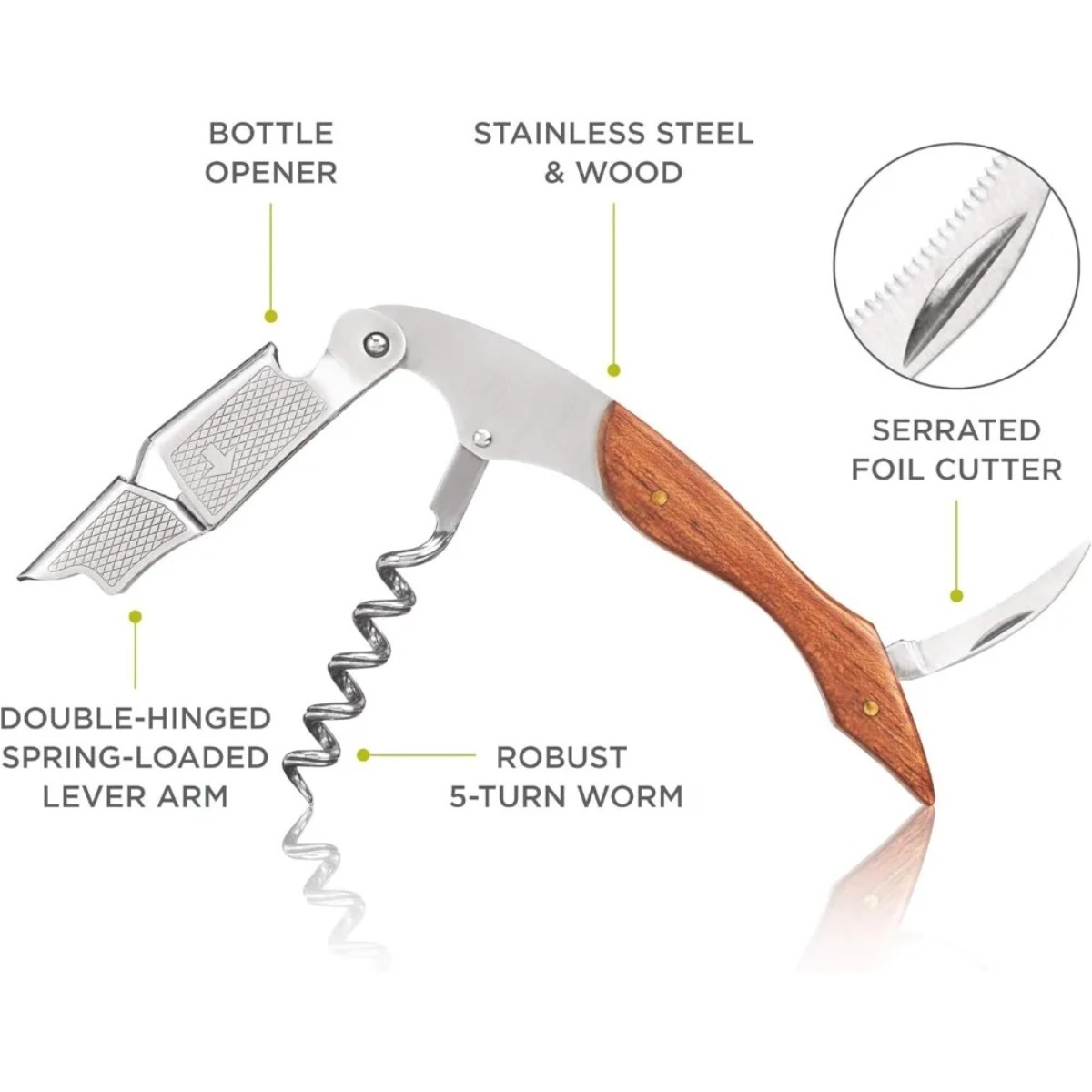 耐久性のあるステンレス鋼と木製のコルク抜き、多機能スプリング - Spring Bar Tool のレビューと価格