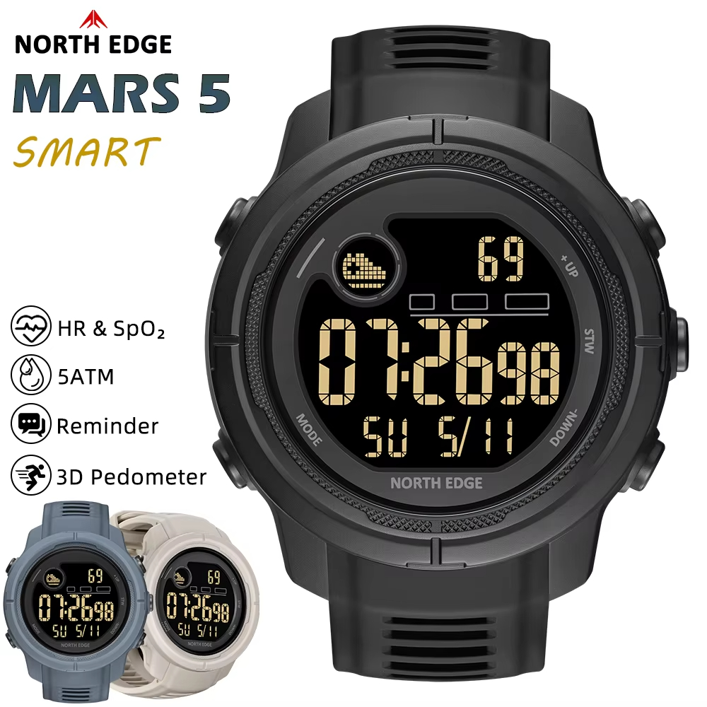 NORTH EDGE NEW MARS 5 メンズデジタル腕 - Smartwatch Military Watches For Men のレビューと価格