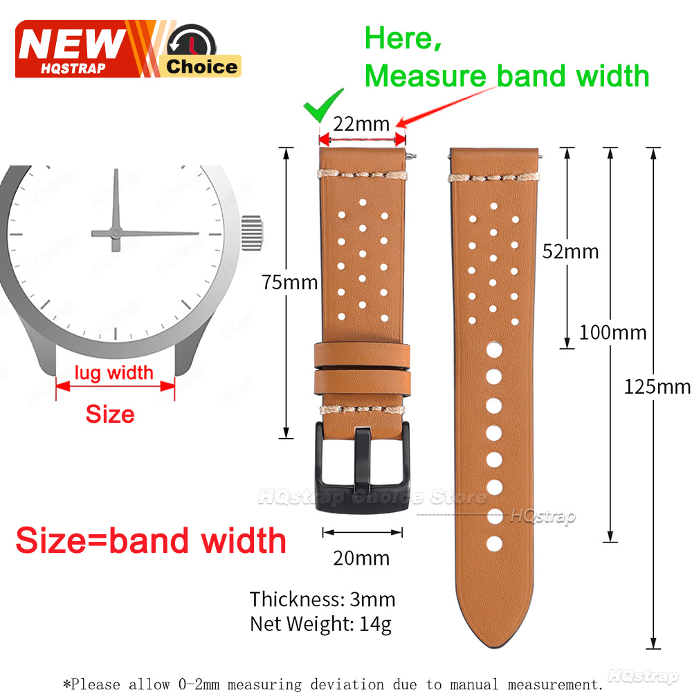 通気性のあるステッチ入り腕時計ストラップ 20mm 22mm - Watches Rolex Smartwatch のレビューと価格