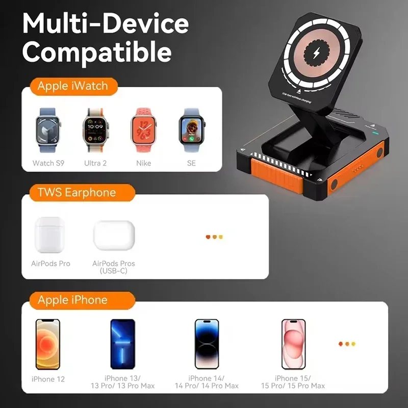 ポータブル3in1折りたたみ式充電ステーション、iPhone - Watch 7 Smartwatch Iphone のレビューと価格