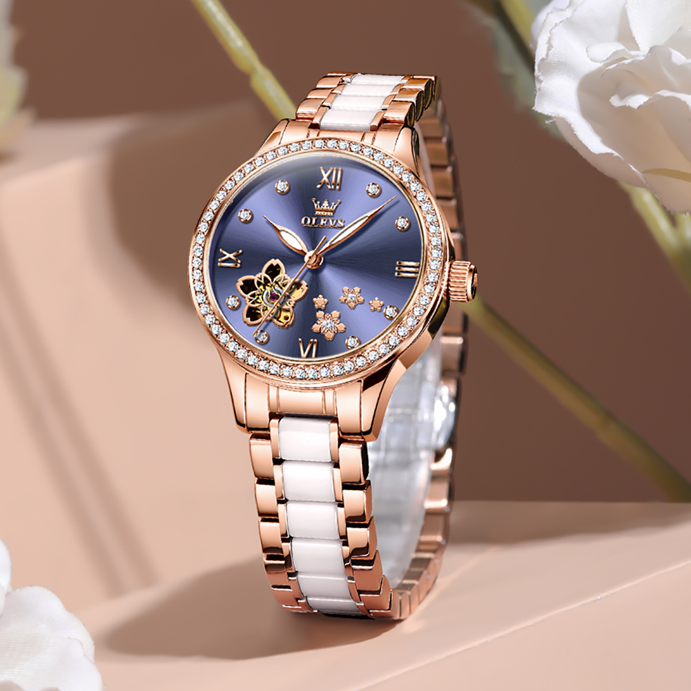 OLEVS ローズゴールドセラミックブレスレット自動巻き時計 - Luxury Ceramic Watch のレビューと価格