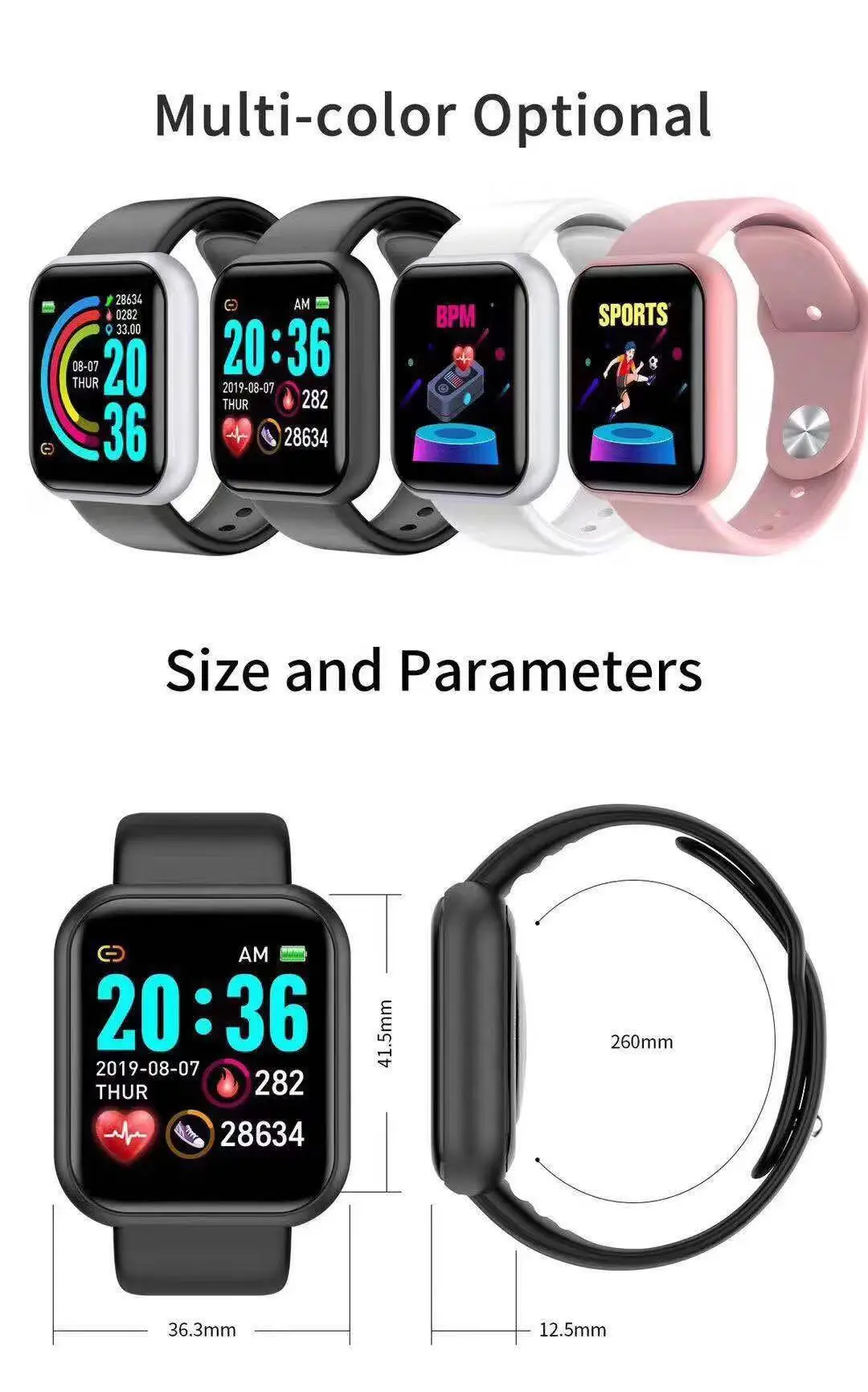 D20 Proスマートウォッチ メンズ Y68スマートウォッ - Watch Smart Y68 のレビューと価格
