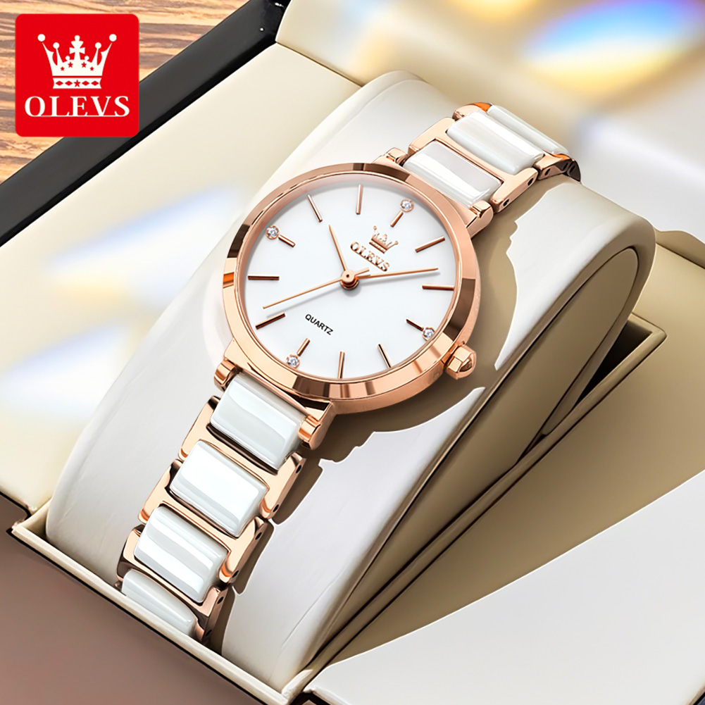 OLEVSレディース腕時計5877高級エレガントクォーツ腕時 - Luxury Ceramic Watch のレビューと価格