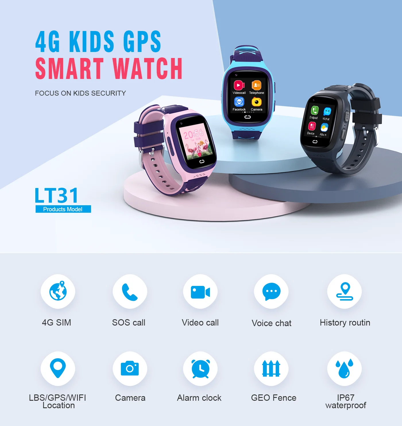 4Gキッズスマートウォッチ SOS防水 WiFi GPSビデ - Smartwatch Watches For Children のレビューと価格