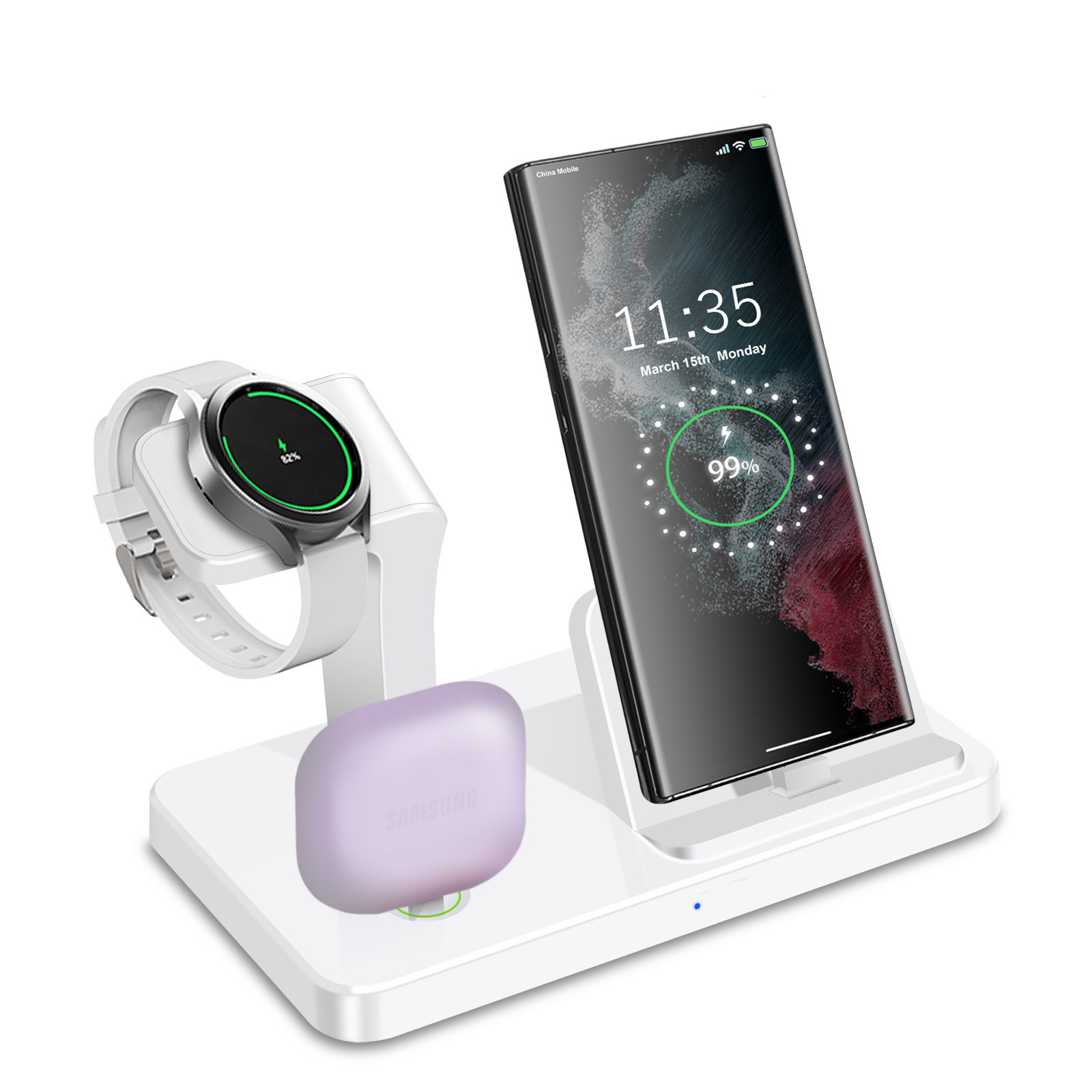 デスク用3-in-1 Type Cポートワイヤレス充電ドック - Watches Smartwatch Samsung のレビューと価格