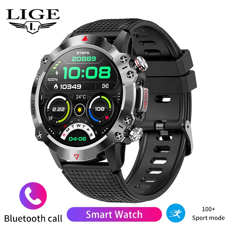 LIGE メンズスマートウォッチ ヘルスブレスレット 心拍数 - Smartwatch Watches For Sale のレビューと価格
