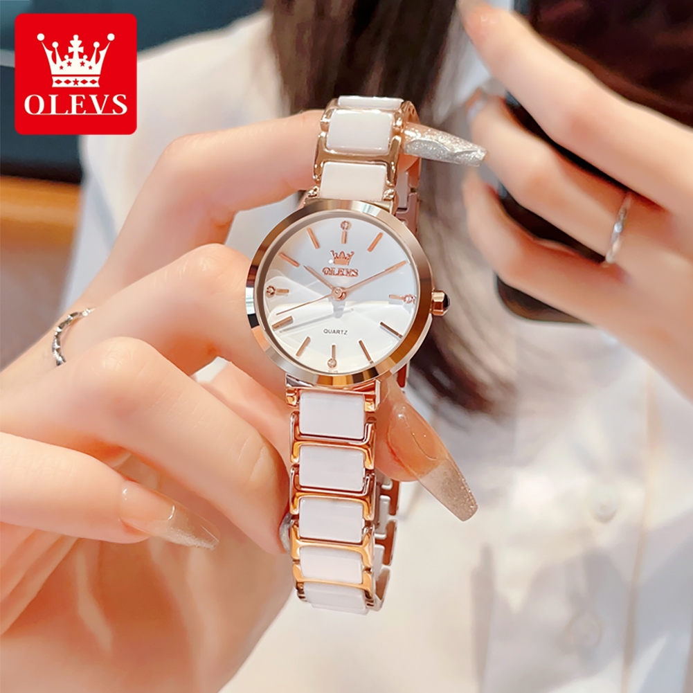 OLEVS 5877 レディース腕時計、人気商品、エレガント - Luxury Ceramic Watch のレビューと価格