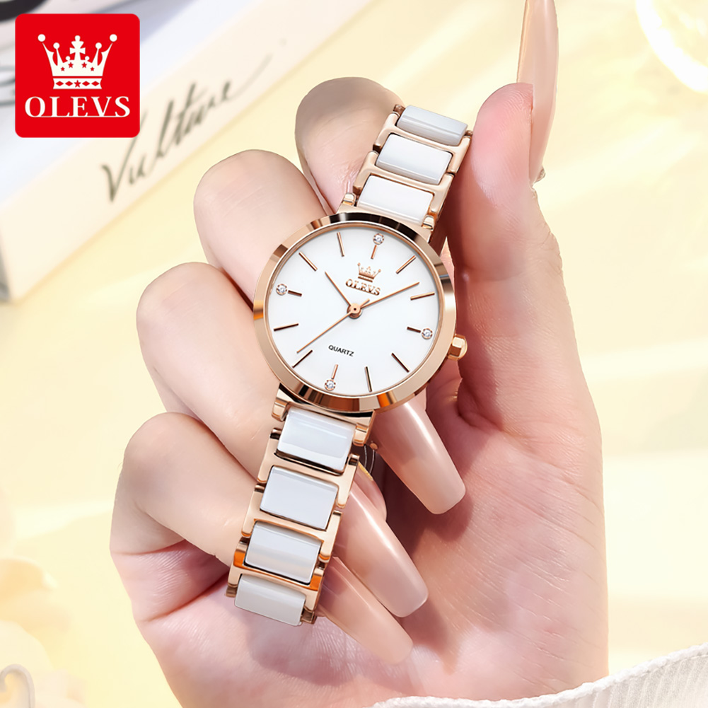 OLEVS 5877 レディース腕時計、人気商品、エレガント - Luxury Ceramic Watch のレビューと価格