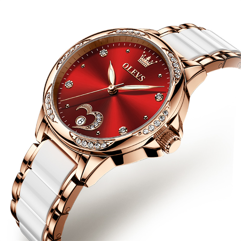 Olevs-女性用防水時計、女性用セラミック時計、自動機械式 - Luxury Ceramic Watch のレビューと価格