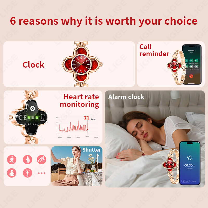LIGE クォーツスマートウォッチ AI ブレスレット女性ス - Smartwatch Digital Watches For Women のレビューと価格