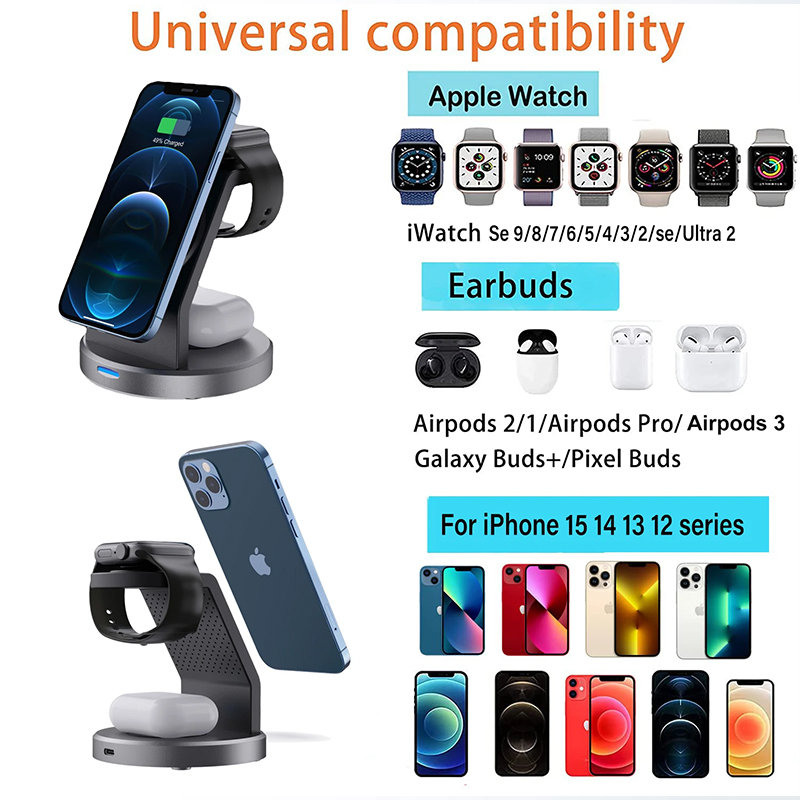 3in1 ワイヤレス充電スタンド 携帯電話ホルダー iPho - Smartwatch Phone Watches のレビューと価格