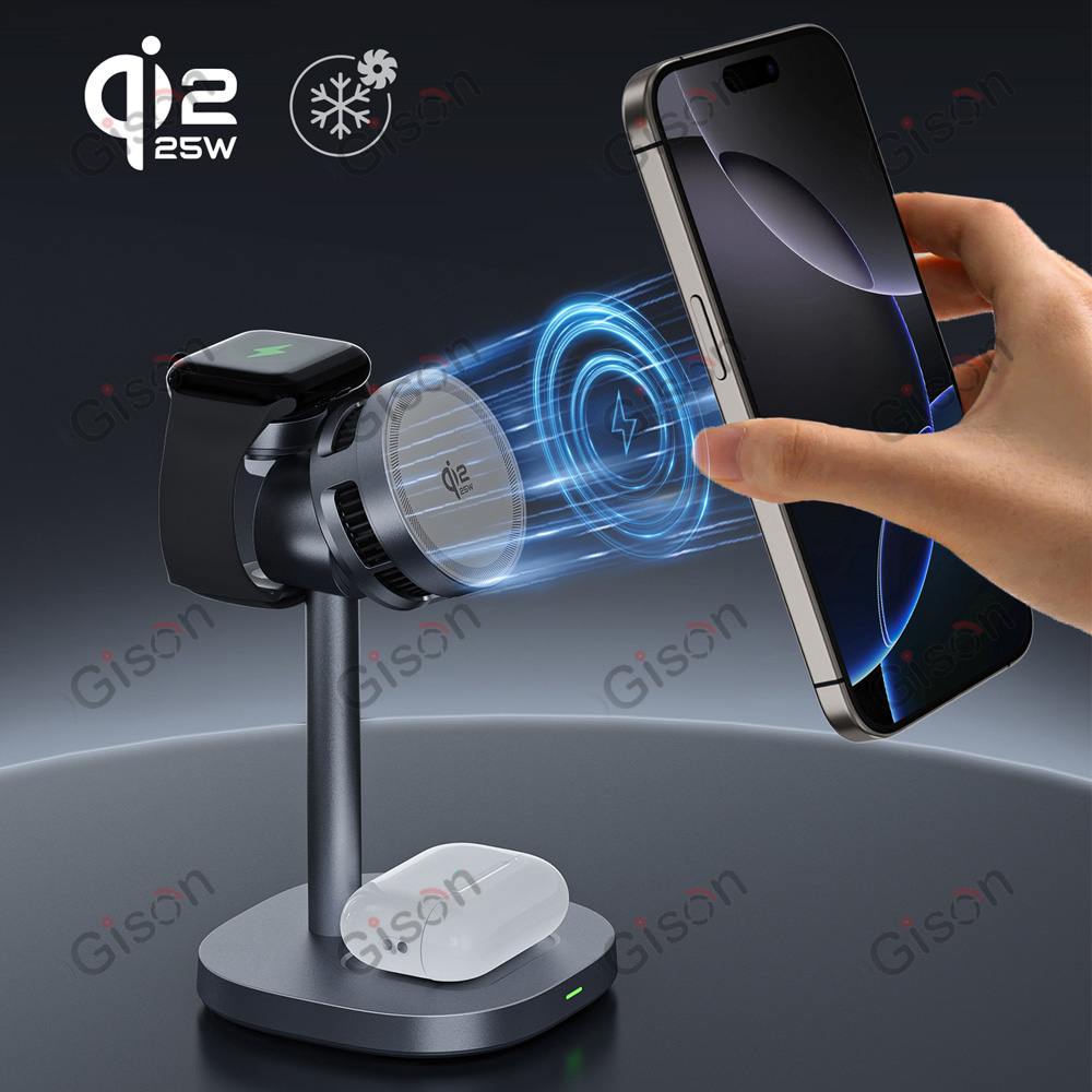 磁気式3in1ワイヤレス充電器 25W Qi2.2 半導体冷 - Smartwatch Phone Watches のレビューと価格