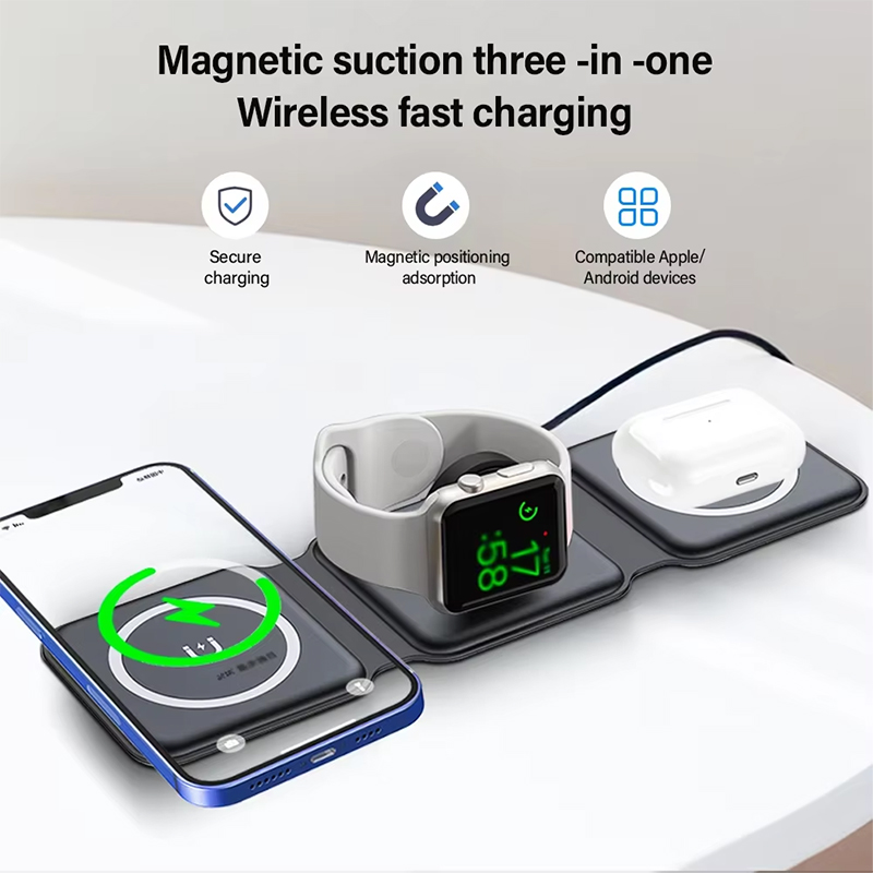 ユニバーサルQi2磁気折りたたみ式充電ステーション、iPho - Smartwatch Apple Watch のレビューと価格
