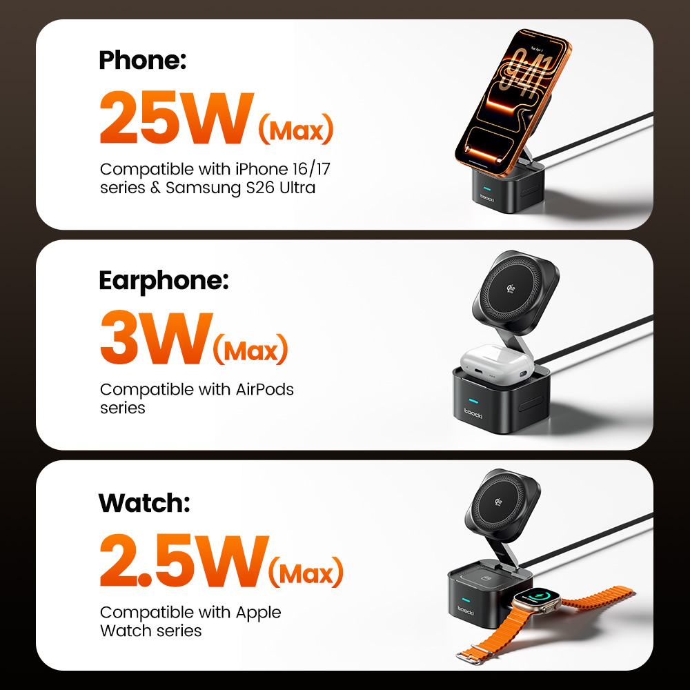 Toocki QI2.2 25W ワイヤレス充電器 iPho - Smartwatch Apple Watch のレビューと価格
