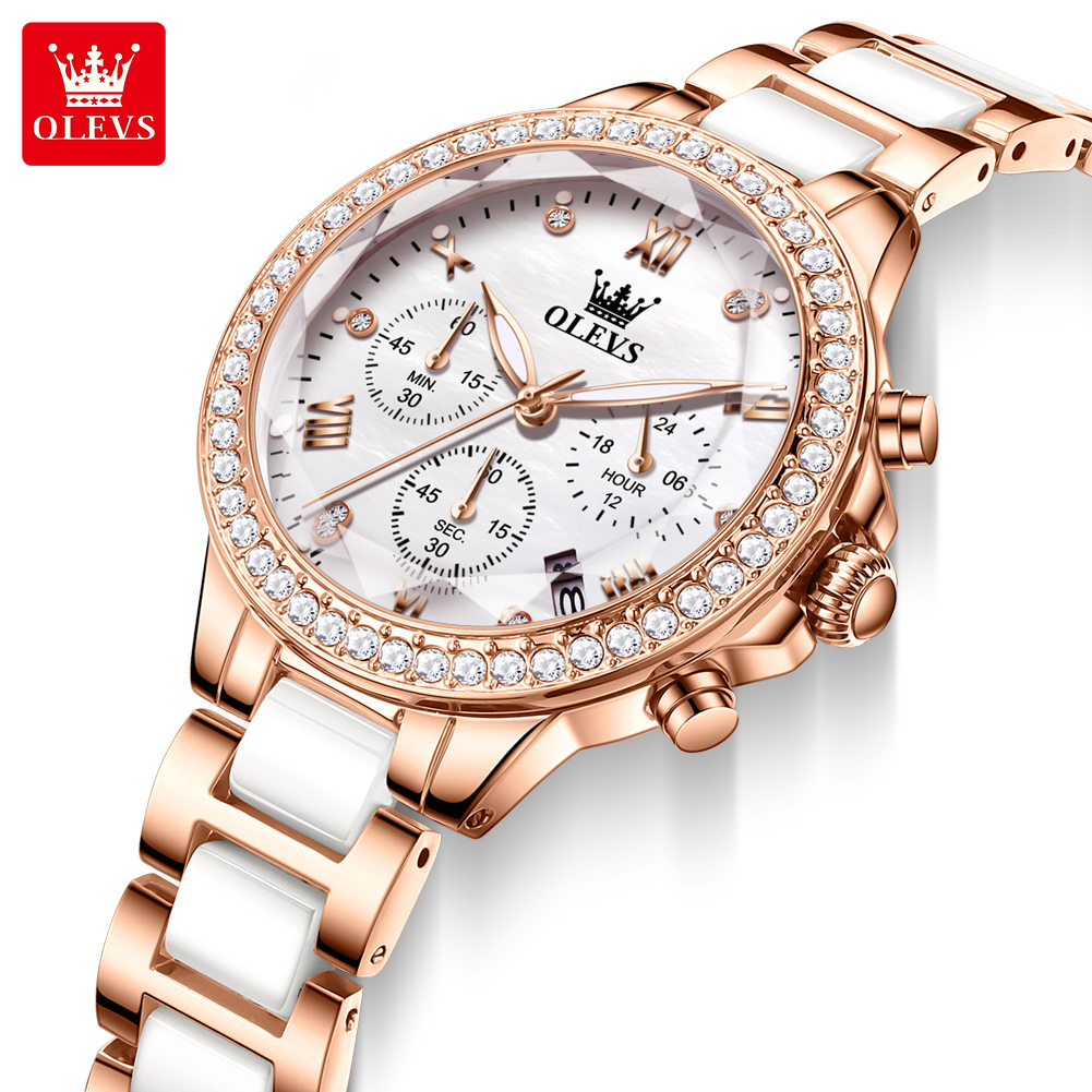 OLEVS 9999 レディースクォーツ腕時計 セラミックス - Luxury Ceramic Watch のレビューと価格
