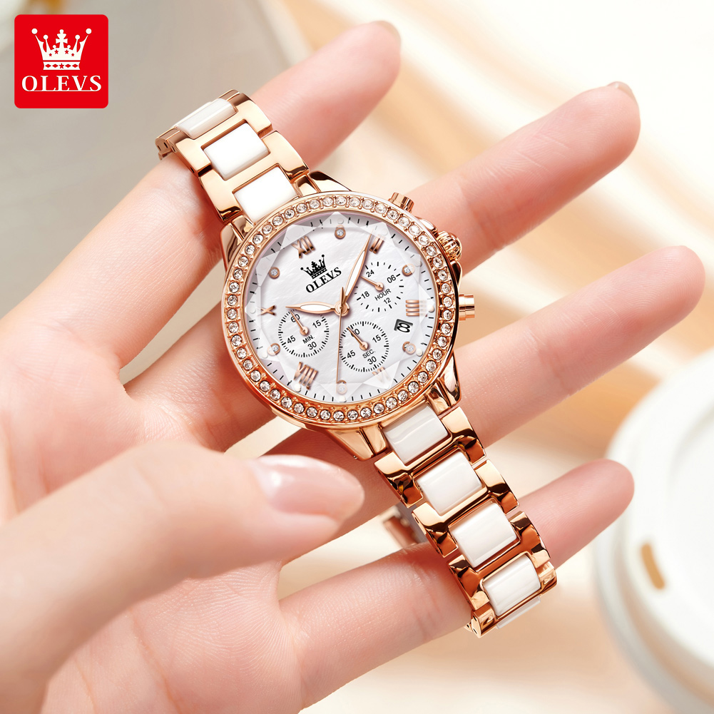OLEVS 9999 レディースクォーツ腕時計 セラミックス - Luxury Ceramic Watch のレビューと価格