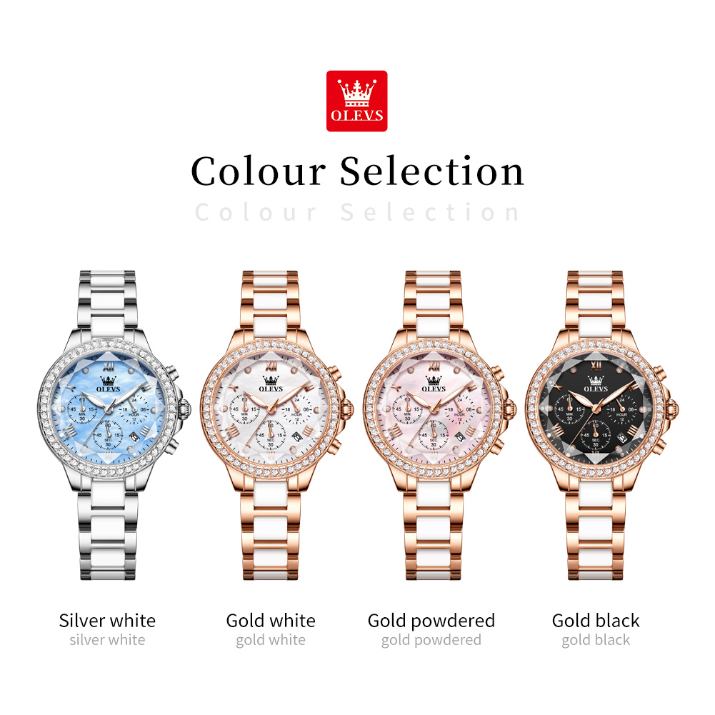 OLEVS 9999 レディースクォーツ腕時計 セラミックス - Luxury Ceramic Watch のレビューと価格
