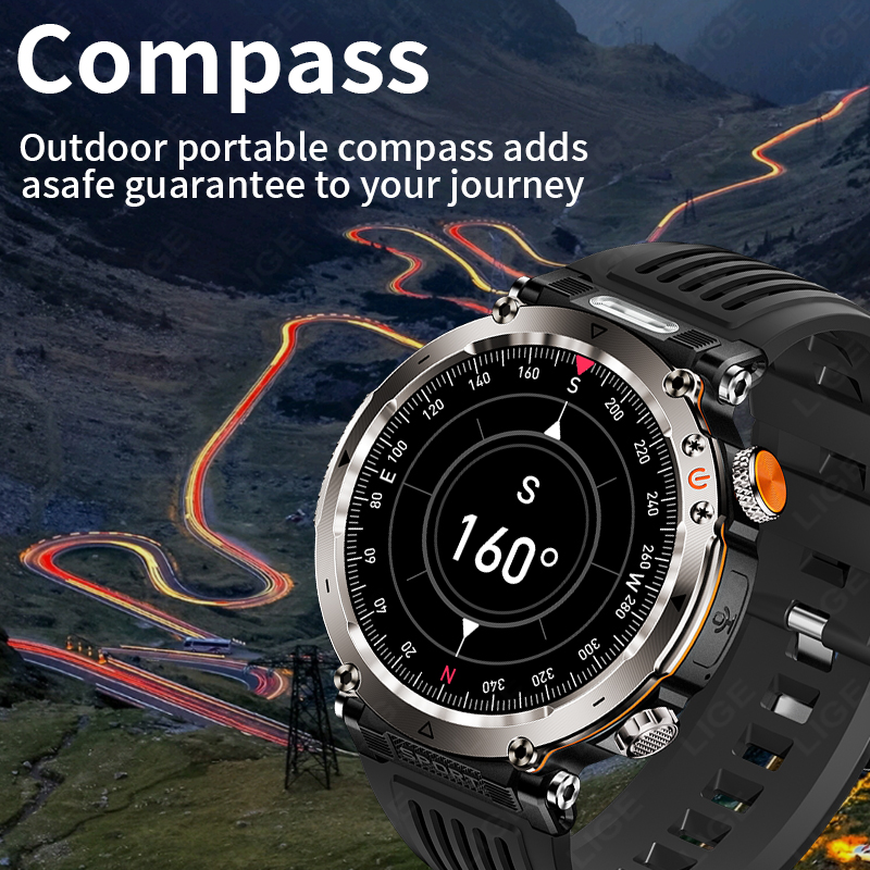 新しい軍事屋外スマートウォッチ男性心拍数モニター時計 LED - Smartwatch Military Watches For Men のレビューと価格