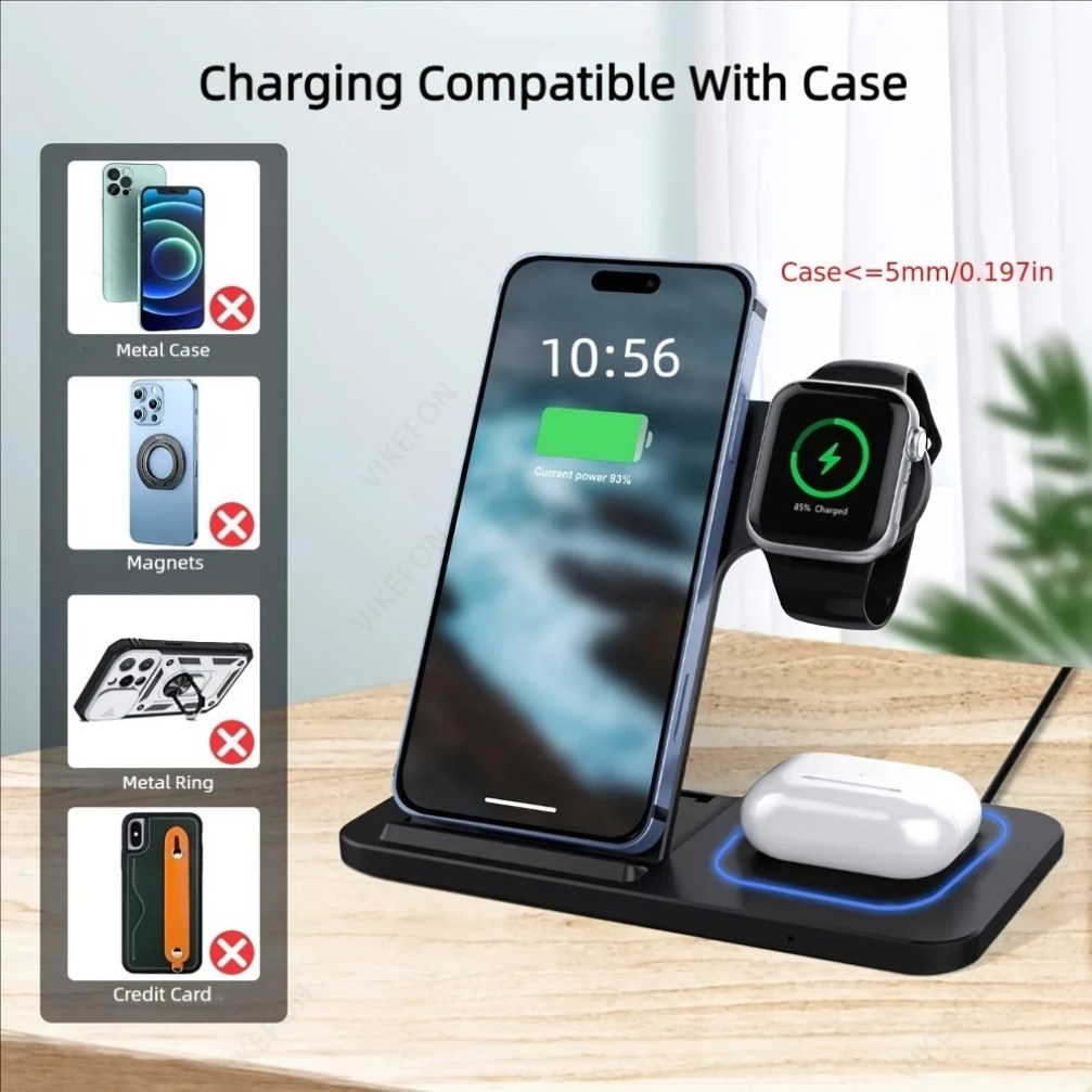 折りたたみ式3in1ワイヤレス充電ステーション iPhone - Smartwatch Apple Watch のレビューと価格