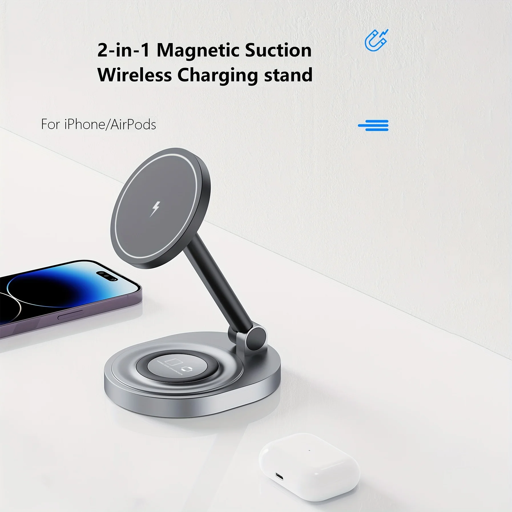 2 で 1 磁気ワイヤレス充電器スタンドパッド iPhone - Smartwatch Apple Watch のレビューと価格