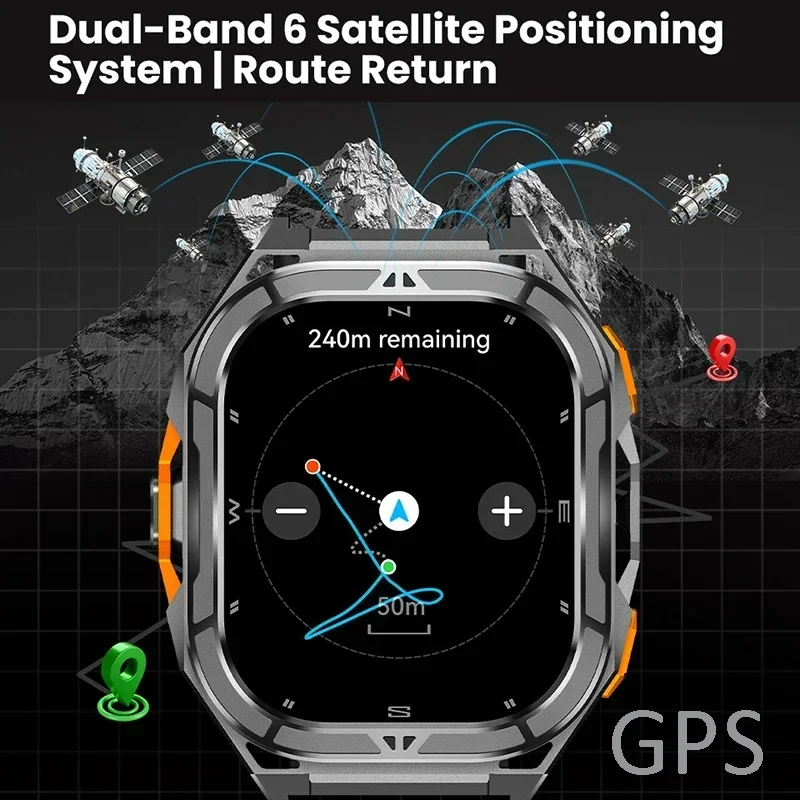 高級 AMOLED スマートウォッチ リアル GPS 5AT - Smartwatch Military Watches For Men のレビューと価格
