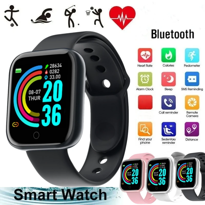 男性用腕時計スマートウォッチ女性用フィットネス心拍数モニター - Watch Smart Y68 のレビューと価格