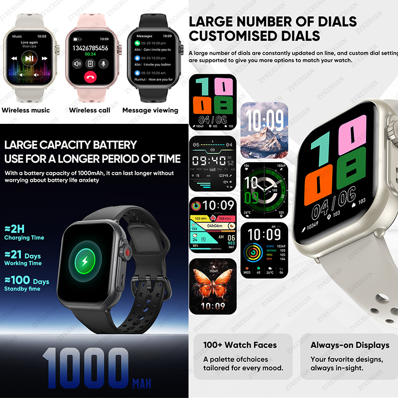 ウォッチ ウルトラ K62 メンズ レディース 1000mA - Smartwatch Watches For Women With Gps のレビューと価格