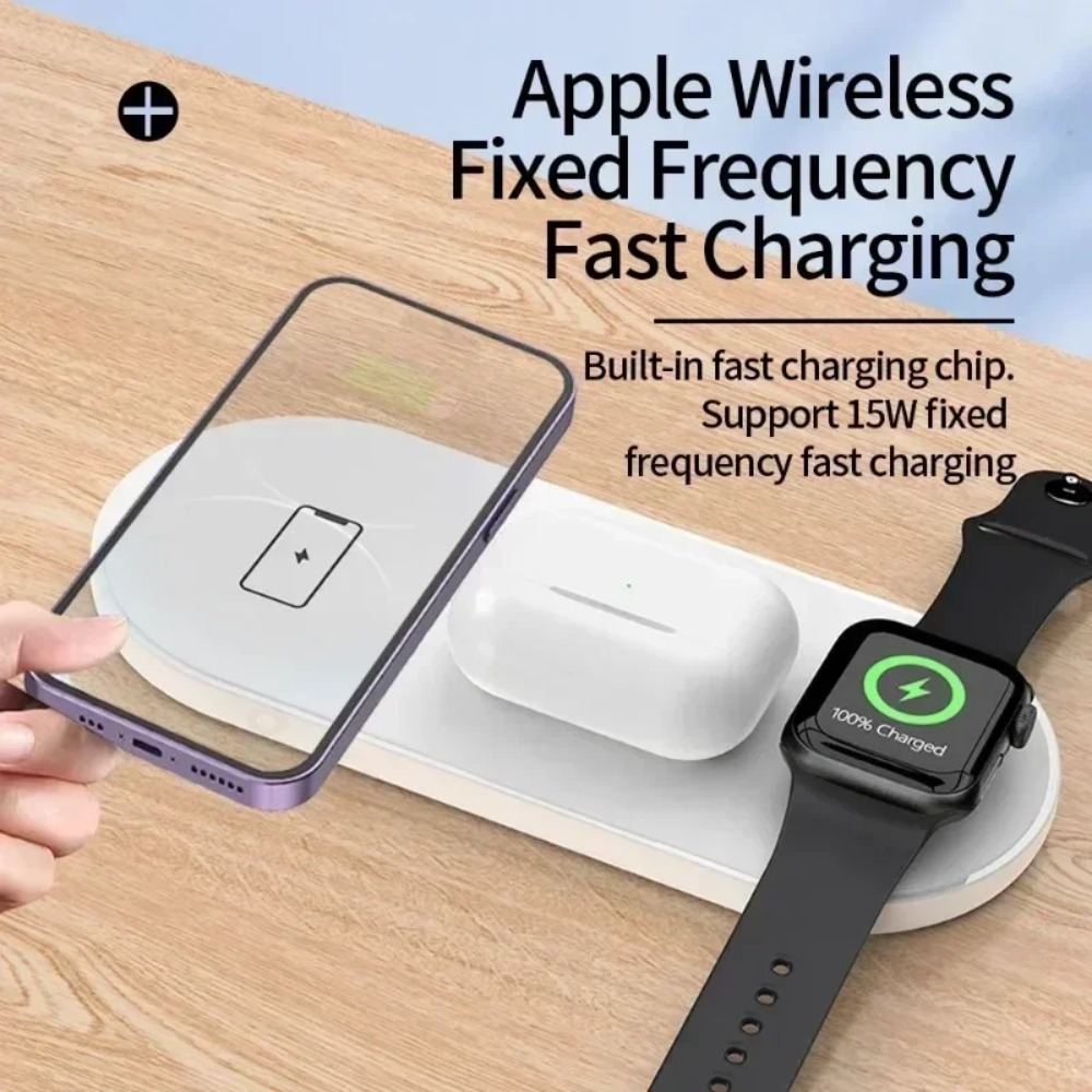 3-in-1 ワイヤレス充電パッド 急速充電ドックステーショ - Smartwatch Apple Watch のレビューと価格