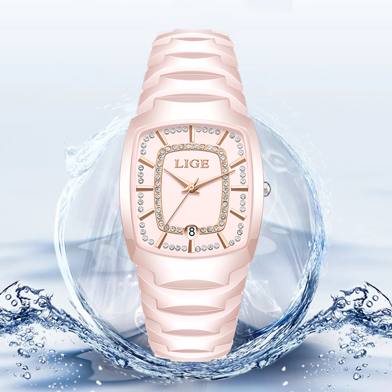 LIGE エレガントな高級クォーツ時計女性用クラシックファッ - Luxury Ceramic Watch のレビューと価格